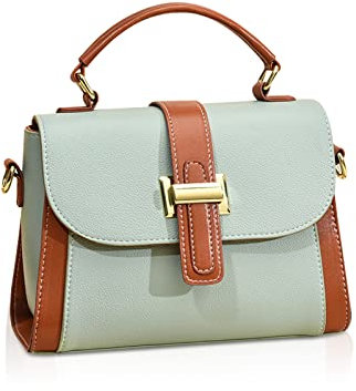 NICOLE & DORIS Kleine Handtasche Damen Mode Umhängetasche Elegant Schultertaschen PU Leder Satchel Handtasche Mehrfarbige Henkeltasche Mädchen Crossbody Bag Grün