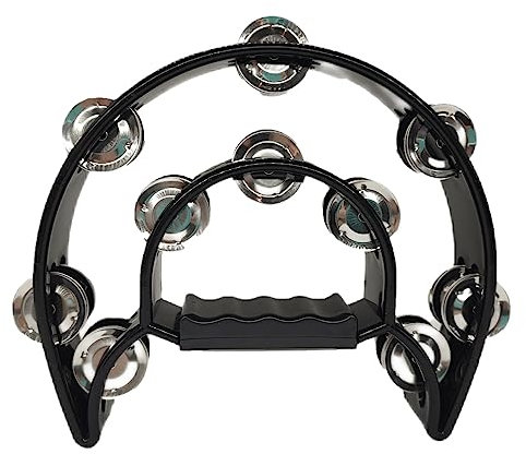 ZENZERO® - CEMBALO Neocatecumenale - TAMBURELLO a SONAGLI - Cembalo MEZZA LUNA in Plastica dura - disponibile in vari COLORI - Colore: (NERO)