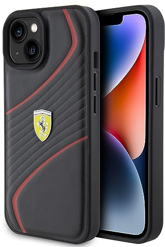 Ferrari FEHCP15SPTWK Hülle für iPhone 15 6.1 Schwarz hardcase Twist Metal Logo