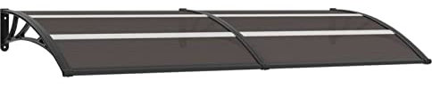 Camerina Türvordach Schwarz 240×80 cm PC Vordach FüR HaustüR Vordach Glas Pultbogenvordach