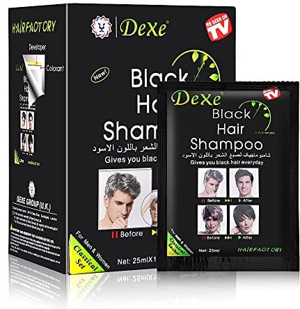 Instant Black Hair Shampoo, Haarfärbeshampoo für Männer & Frauen- Einfach zu benutzen -100% Grauabdeckung- Einfach & schnell - Hält 30 Tage 3 in 1 Schwarzes Haarfärbemittel (Tabletten Black)