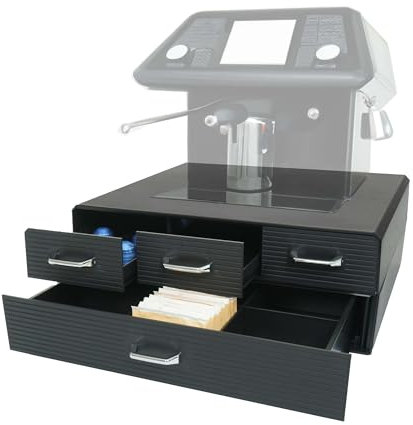 Mendler Schubladenbox für Kaffeekapseln/Teebeutel HWC-L99, Aufbewahrungsbox mit 4 Schubladen Kiste 13x34x31cm