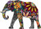 WildeBabsKLBT 11cm Hochwertiger Premium Auto-Aufkleber Sticker Decal Autoaufkleber Klebefolie lustig lacht Spaß Cartoon Comic Toon fröhlicher Elefant Tier Cartoon Comic H2164