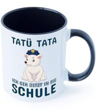 Polizei Eisbär | Tatü Tata | Einschulung Tasse | Schule Tasse Weiß Schwarz