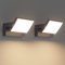 Klighten 2 Stück Wandleuchte 24W Aussen Innen, IP65 Modern Wandlampe mit Schwenkbar LED Panel, Außenwandleuchte Außenlampe für Garten Eingang Terrasse, 1500 Lumen, Anthrazit, Warmweiß 3000K