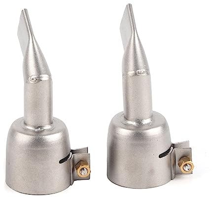 2Pcs Hot Air Gun Nozzle, Flat 120 Degree Welding Gun Nozzle Stainless Steel Heat Gun Nozzle Attachments Used for PP PVC Plastic Sheet Welding, Nozzle Width: Approx. 20mm/0.8in
