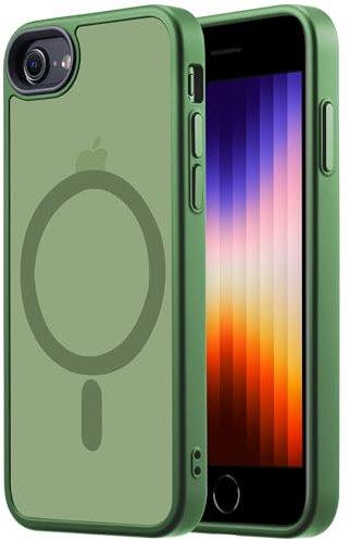 Tigowos Magnetic for iPhone SE Case 2022/2020/iPhone 8 Phone Case with MagSafe Shockproof Protective Case for iPhone SE 2rd/3rd Generation 4.7, Green
