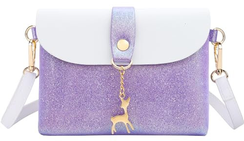 AISPARKY Piccola Borsa a Tracolla in Pelle PU, Carina Regalo per Adolescenti, Paillettes Rosa, S, Moda per Ragazze