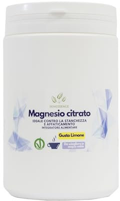 Benessence - Magnesio citrato in polvere solubile - Gusto Limone - 500g