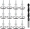 TOKSEO Lot de 8 pieds de nivellement M10 x 50 mm réglables en métal M10 - Pieds réglables en hauteur - Vis de réglage avec écrous à enfoncer, écrous de blocage et forets métalliques