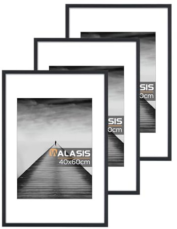Walasis Lot de 3 Cadre 40x60 Noir: Cadres Photo 60x40 Bois pour Affiches Puzzle