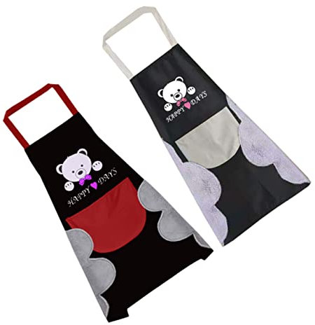 Mikinona Delantales De Cocina 2pcs/kit Impermeable y a Prueba De Aceite Perfecto Para Bodas