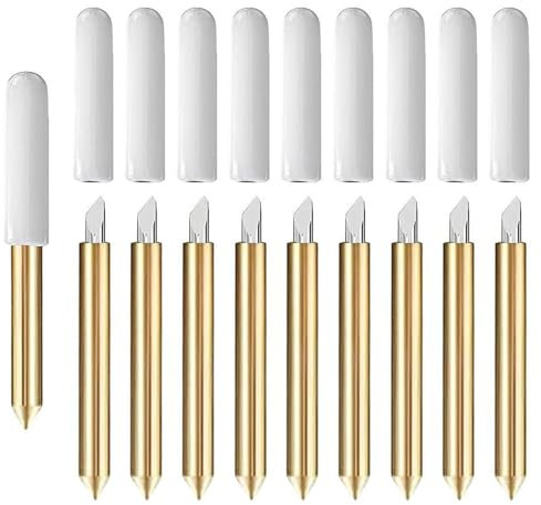 Yuiturt 10PCS 45° Fine Point Replacement Blades for Cricut Explore Air/Air 2/Air 3, Circut Maker/Maker3 – Premium Carbide Cutting Knives for Precision Cutting