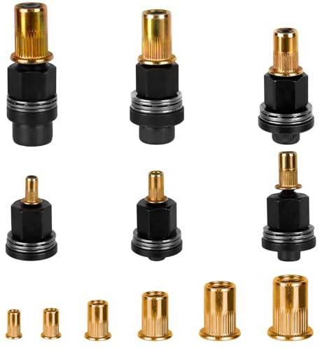 NZZVNZ 66 Stück Nietmutternzange Set, Handnietwerkzeug Set M3/M4/M5/M6/M8/M10, Nietenzange Nietmuttern, Einnietmuttern-Werkzeugkopf-Set für Nietmutter Werkzeug Manuelle Nietmaschine