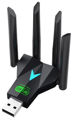 Adaptador WiFi USB 3.0, adaptador de red USB WiFi de doble banda de 1300 Mbps 2.4G/400Mbps 5G/867Mbps