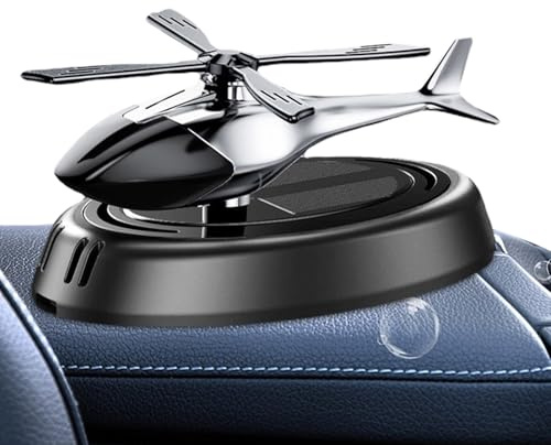 Drehbarer Diffusor für Auto: Solar-Ventilator, Auto-Luftverstärker, Armaturenbrett-Dekoration mit Helikopter-Design, Spender für ätherische Öle mit Zeitdauer