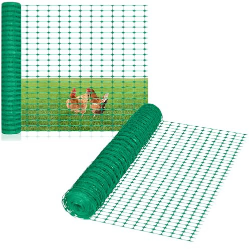 TANYEAR Absperrzaun 1 x 30 m Bauzaun Kunststoff Hühnerzaun Mobiler Zaun Hundezaun, Auffangnetz Schutznetz Begrenzungszaun Warnnetz, Baustellnetz Wildzaun Fangnetz, Grün