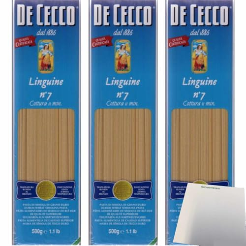 usy Bundle für De Cecco Linguine Pasta 3er Pack (3x500g Packung) + usy Block