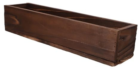 NULYLU Maceta de Madera pequeño Plantadores de Cajas de Ventana Color Maceta suculenta Ventana Porche Largo Jardinera de Hierbas de Interior jardineras de Madera Jardinera Estrecha Marrón