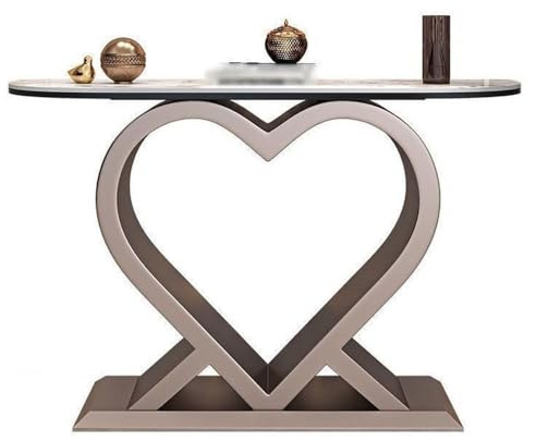Vickyliou Entrance table， Modern Console Table with Faux Marble Top for Entryway & Living Room,Console table with storage(Rose gold,M)