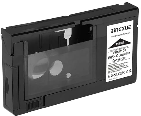 Bingxue 2025 VHS C Adapter, SVHS VHS-C auf VHS, 12 mm VHSC Tapes Camcorder motorisiert für Videorecorder, nicht kompatibel mit 8 mm/Hi8/Mini DV-Bändern