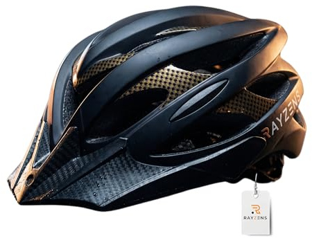 RAYZENS® Fahrradhelm Herren – Ultraleicht (250 g), sicher & komfortabel | Fahrradhelm für Stadt & E-Bike mit Visier, Insektenschutz und Belüftung
