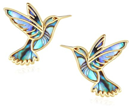 DAYLINLOVE Kolibri Ohrringe 925 Sterling Silber Hummin Bird Ohrstecker Kolibri Schmuck Geschenke für Damen Frauen Mädchen Mutter Kolibris Liebhaber