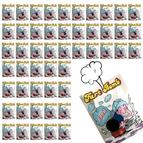 XIEXIESHER 50 Piezas Stinkbomben, Bombas Fetidas Super Potentes, Bombas de Pedos, Maloliente Pedo Bolsa, Artículo de Broma Divertido para Fiesta