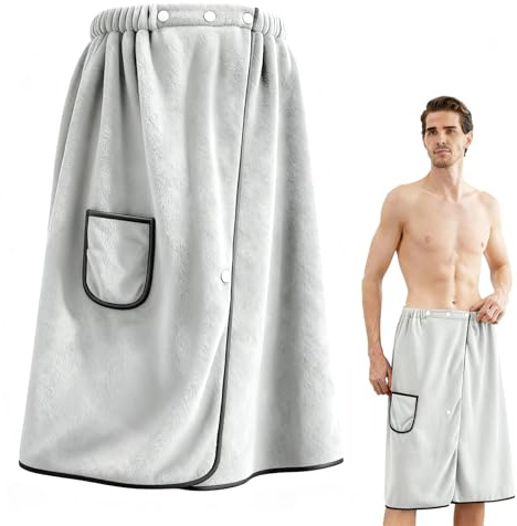Spetsbst Grande kilt per sauna, regolabile, 78 x 155 cm, ad asciugatura rapida, asciugamano per sauna, palestra (grigio chiaro)