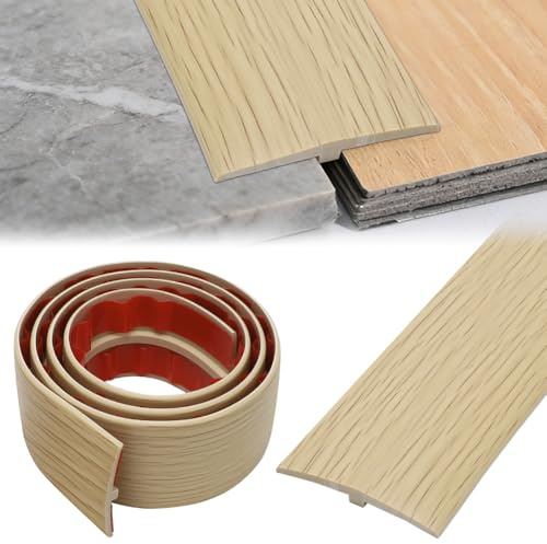 Übergangsprofil Selbstklebend, Übergangsleiste Boden, T Profil Übergangsleiste, Boden Höhenausgleich Abdeckleiste für Türschwellen und Verbindungsböden von Laminatdielenfliesen (Ahorn, 2M * 5CM)