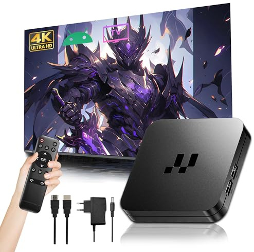 2026 Y1 Android TV Box, 4K Ultra HD Smart Box for TV, Android 16.0 Internet Channel Box TV Device, S905 Chip, 2.4GHz+5GHz Dual WiFi, USB 2.0, Compact & Powerful (Infrared remote control)