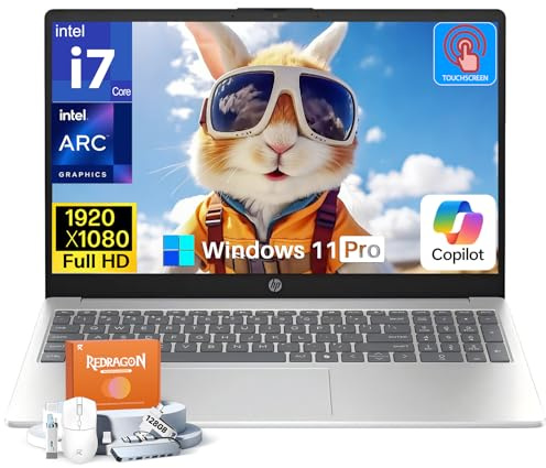 HP 15.6 Touchscreen Laptop 2026, Windows 11 Pro, Intel Core i7-1355U(up to 5.0 GHz), 15.6 inch FHD Touch Screen, 32GB RAM, 2TB SSD, Copilot AI, Fast Charge, for Business Student, Accessories
