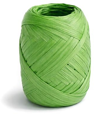 Papierband Raffiabast 20m Geschenkband Raffia Papier Schnur für Craft Verpackung - Bastband Papiergarn zum Binden Verzieren - Bänder für Bastelarbeiten Geschenke Dekorationen - Grün