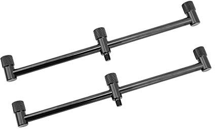 Hirisi Tackle®, Buzz Bar für 3 Angelruten, für das Angeln von Weißfischen / Karpfen, 2 Stück, Schwarz