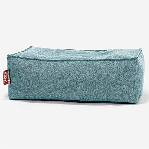 Lounge Pug Groß Fußhocker Pouf, Aqua Interalli Wollestof, Sitzpouf, Pouf Sitzsack Hocker Wohnzimmer