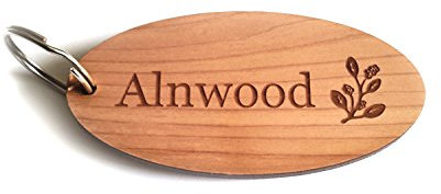 OriginDesigned Personalisierbare Schlüsselanhänger, Schlüsselanhänger, Holzfurnier, oval