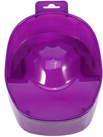 Recipiente de remojo de manos, Asixx Nail Art Tips Lavado a mano Remojo de tazón Bandeja de tratamiento de esmalte Removedor Manicura Spa Herramienta para eliminar las uñas (morado)