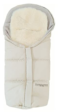 Hofbrucker Lammfell-Fußsäckchen Leni für Babyschale & Kinderwagenschale | Lammfell herausnehmbar | Winterfusssack wasserabweisend & Mumienform | Lammfellfußsack Made in Germany