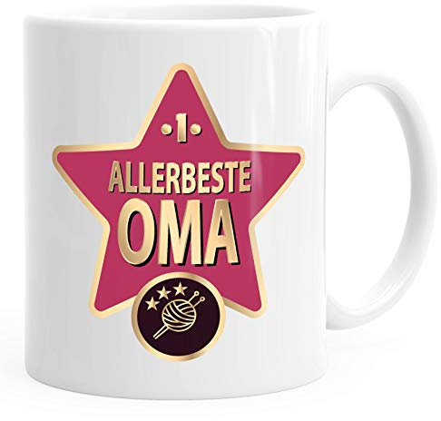 MoonWorks® Kaffee-Tasse Allerbeste Oma Geschenk-Tasse Walk Of Fame Beste Großmutter weiß unisize