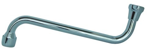 SOMATHERM FOR YOU, Bec dessous 200 mm avec écrou 15/21, chromé, aérateur intégré, pour eau chaude et froide, idéal pour robinetterie sanitaire, finition gris/argent