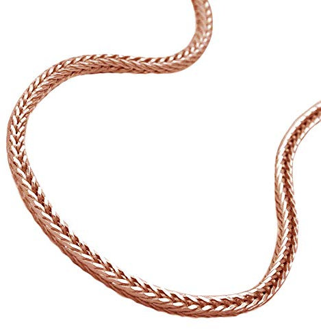 1,5mm Kette Collier Fuchsschwanz vierkant 925 Silber rose Gold vergoldet, 42cm