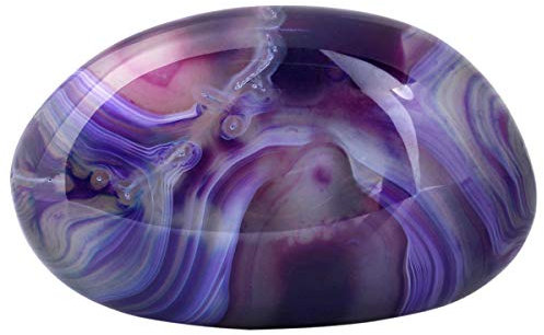 Nupuyai Lila Achat Stein Handschmeichler Edelstein, Kristall Heilstein Massagestein Taschenstein Energiestein für Gua Sha Spa Reiki Meditation Haus Deko
