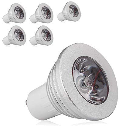 Mengjay LED GU10 Farbwechsel Lampe, LED Birne Reflektor Lampe, 3W RGB für Familientreffen (5PCS)