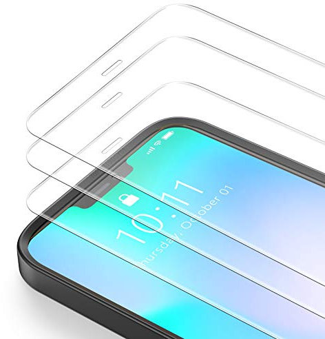 Bewahly Schutzfolie für iPhone 12 Pro Max [3 Stück], Ultra Dünn Panzerfolie HD Displayschutzfolie 9H Härte Glas Folie mit Positionierhilfe für iPhone 12 Pro Max (6,7 Zoll) - Transparent