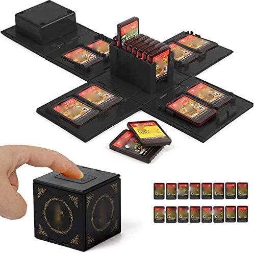 doepeBAE Etui Kompatibel Für Nintendo Switch,Speicherkartenhülle Nintendo Switch Spiele Aufbewahrungssystem Spielkarten Organizer Reisebox Hartschalen Set mit16 Slots Inserts (Zelda Black)