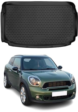 OMAC Kofferraumwanne für Mini Paceman 2012-2016 Obere Gummi Schwarz | Kofferraummatte, Laderaumwanne, Allwetter, fahrzeugspezifisches Produkt, Antirutsch, 3D-Passform, wasserdicht