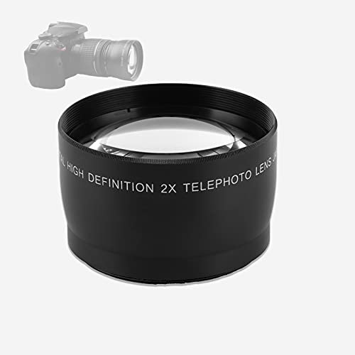 2X Teleobjektiv, 55 mm - 62mm Kameraobjektiv Telekonverter, mit Professioneller Vergrößerung HD Tele Vorsatzobjektiv für Alle SLR Kameras D3000, D3100, D5000, D5100, D5200, D7000, D7100