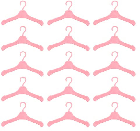 Tomaibaby Mini-Kleiderbügel für Babypuppen, 50 Stück, Kunststoff-Puppen-Kleiderbügel, Puppenzubehör für Kinder, Mädchen, Puppenhausschrank, Babypuppenkleidung (Rosa)