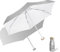 Meichoon Reise-Mini-Regenschirm, leicht, klein, 5 zusammenklappbar, 6 Rippen, kompakt, Sonnen- und Regen, wasserdichter Sonnenschirm mit UPF 50+ UV-Schutz, Anzug für Tasche mit Tasche, Weiss/opulenter