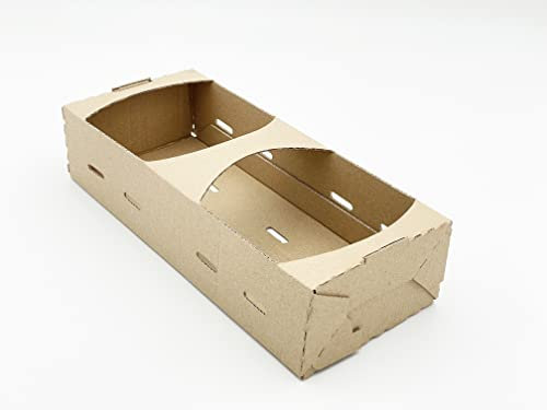 Nipter Spankorb mit Henkel, Faltkorb aus Pappe, Wellpapp-Korb, 28x12x7 cm, 40 Stück